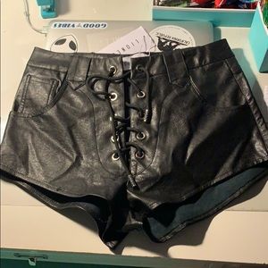 Leather shorts size AU 12